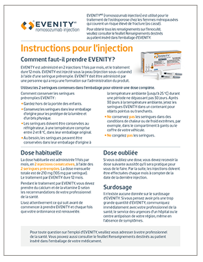 Guide étape par étape d’administration d’EVENITY à l’intention des patients